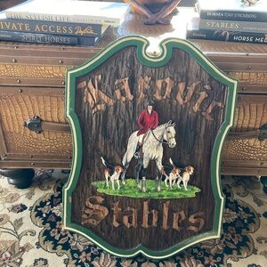 Vintage Fox Hunt Stable Sign